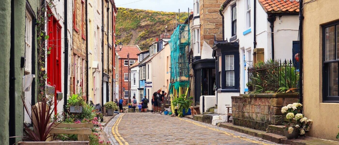 Geo Place Calendar July High Street Staithes North Yorkshire 1400x600