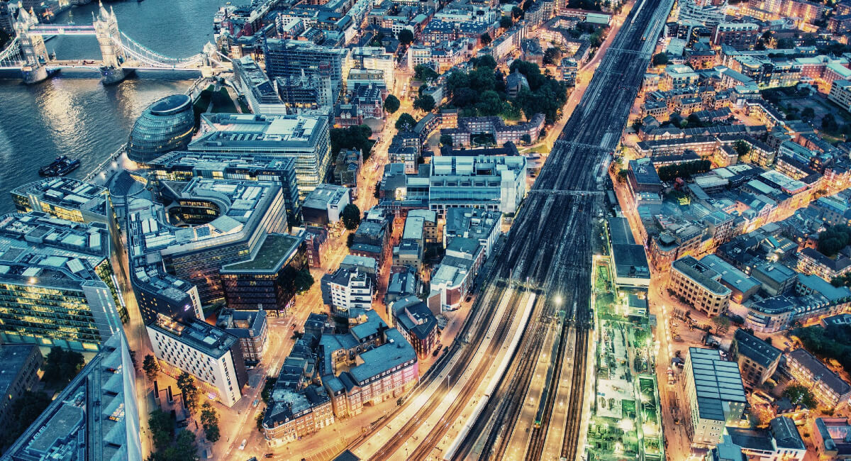 Night Aerial View of London