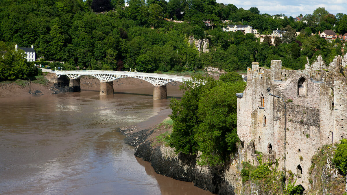 Chepstow Castle & bridge over river Wye