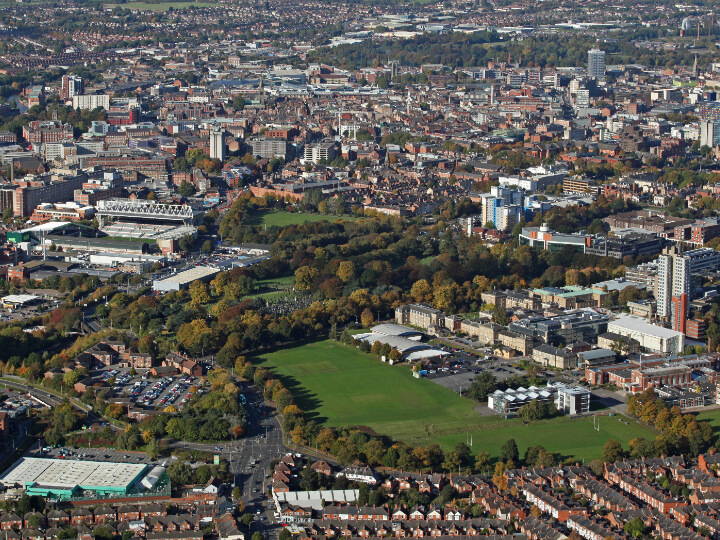 Leicester Skyline Aerial View 720x540