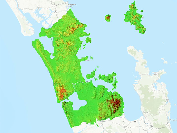 Auckland Digital Elevation Model 720x540