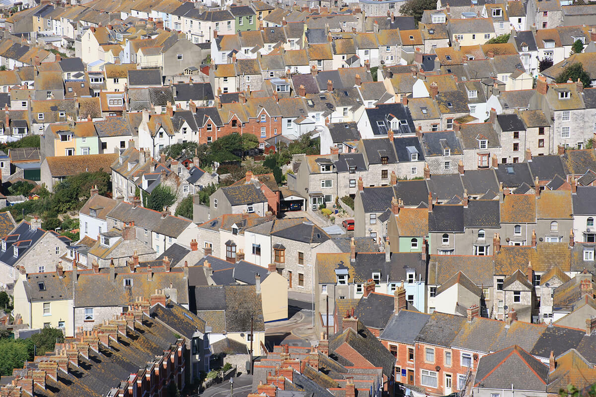 Dense area of residential houses