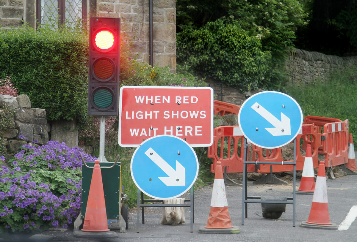 Roadworks and temporary traffic lights - traffic sensitive streets case study