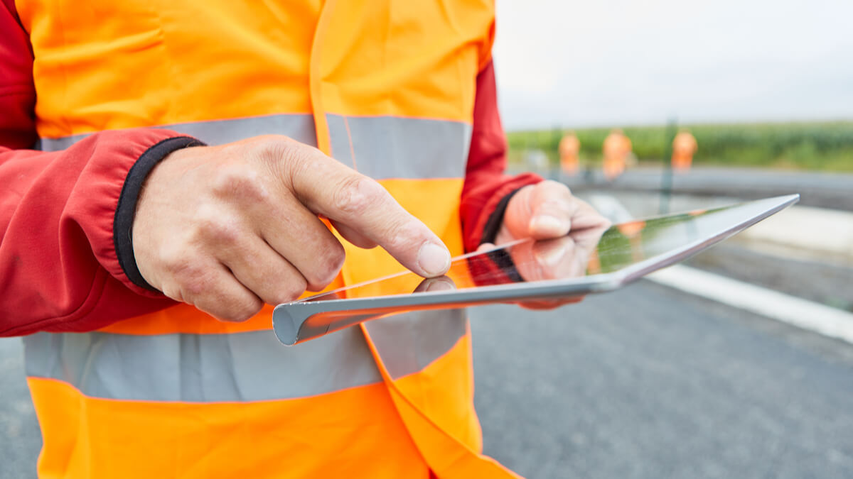 Using tablet computer during construction